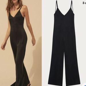 ba&sh jumpsuit, strappy, summery, textured black light material XS